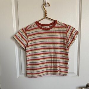 Striped Baby Tee - Pink and White